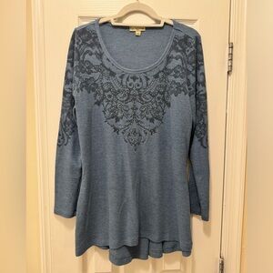 Blue long sleeve waffle shirt size 1X